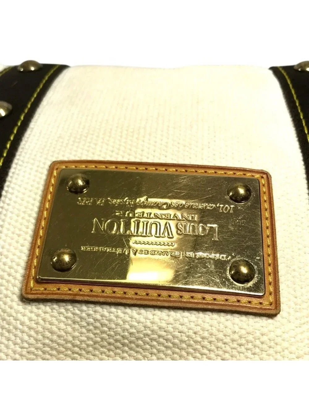 Louis Vuitton Handbag Cabas PM Antigua Cotton White